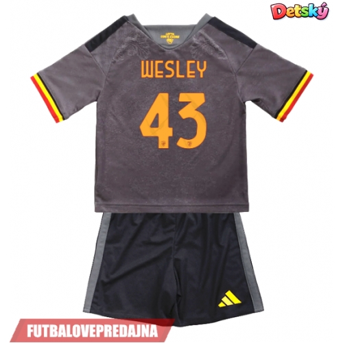 Lacne Dětský Futbalové dres AS Roma Wesley Franca #43 2026-27 Krátky Rukáv - Tretina (+ trenírky)